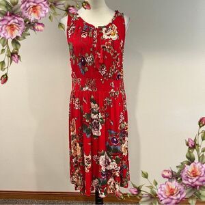 Bila Floral Red Sleeveless Dress size‎ extra large